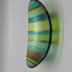 Vintage Studio K Fused Iridescent Glass Bowl